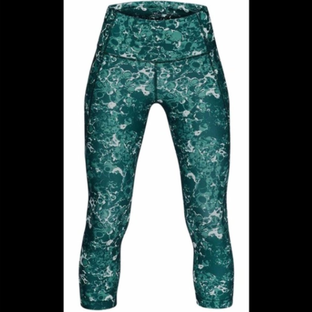 Under Armour Womens HeatGear Marble Mesh Capri Leggings Compression Size M